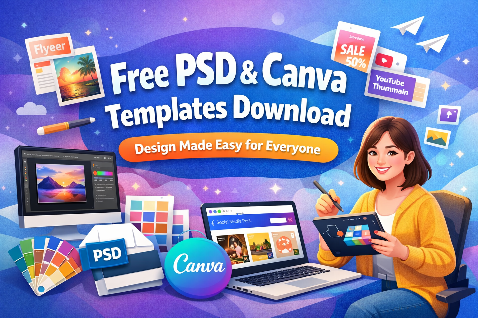 Free PSD and Canva Templates Download – Design Made Easy for Everyone